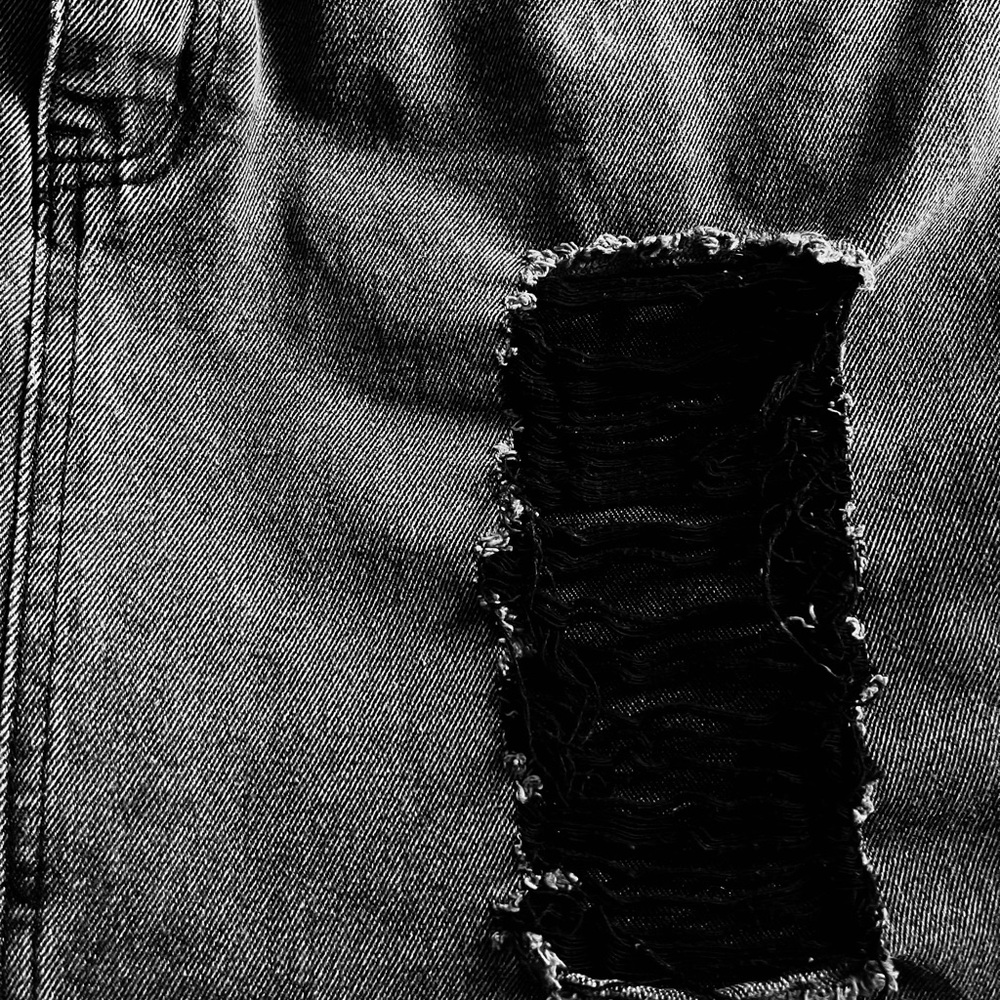 Sz 16 ATMOS&HERE STREETWEAR Gray Denim Urban Mini Skirt Frayed Detail’s - Picture 4 of 5